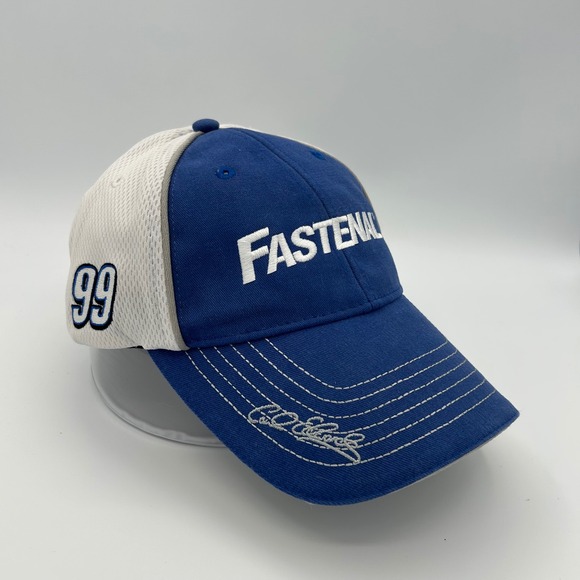 NASCAR Hat Fastenal Carl Edwards 99‎ Mens OSFA Blue White Roush Fenway Racing